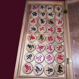 Travel Chinese Chess Game Wooden Pieces